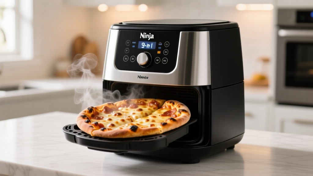Crispy Frozen Pizza in Ninja Foodi 9-in-1 (Step-by-Step)