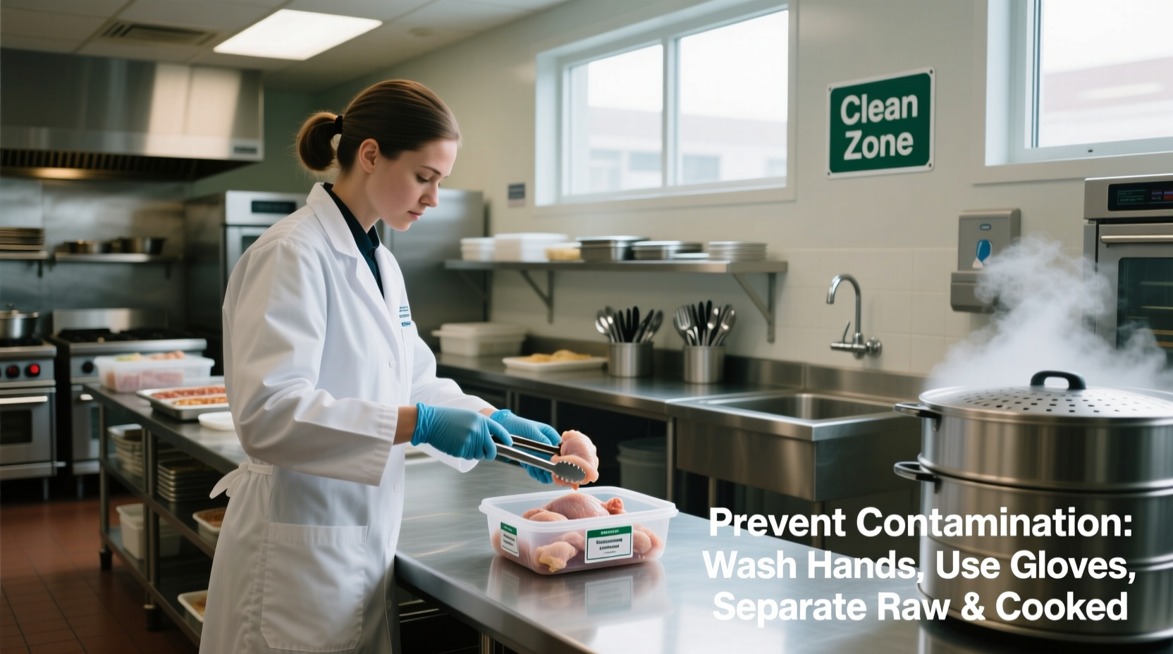 Food safety practices preventing contamination