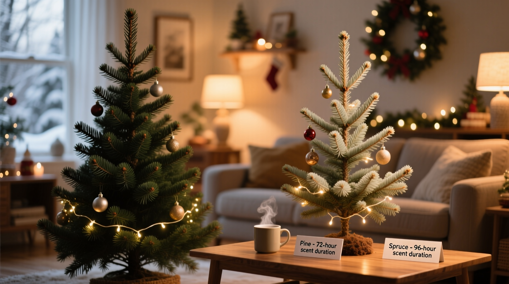 real pine vs spruce christmas tree which scent lasts longer and fills the room