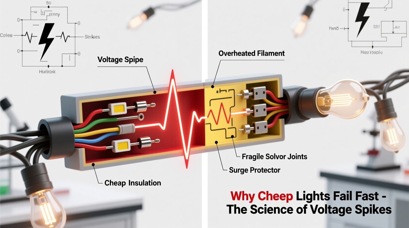 why do cheap christmas lights burn out so fast science behind voltage spikes
