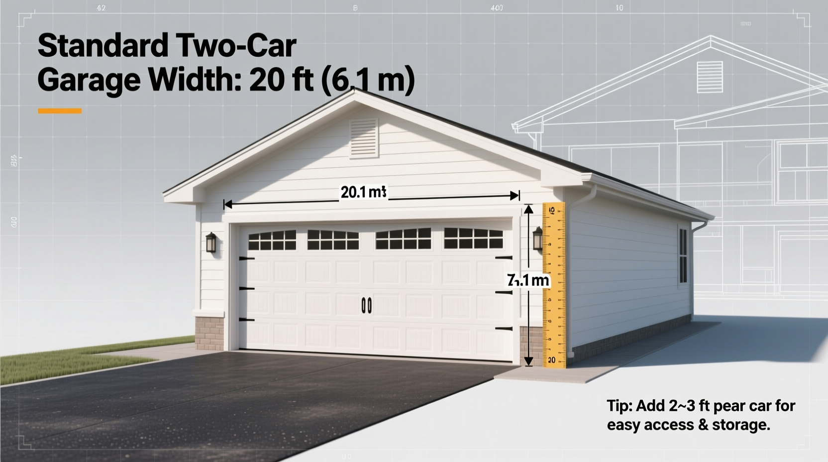 how wide is a two car garage