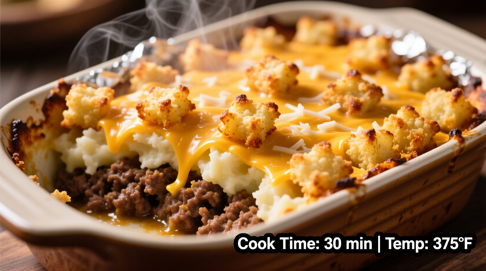 how long to cook tater tot casserole