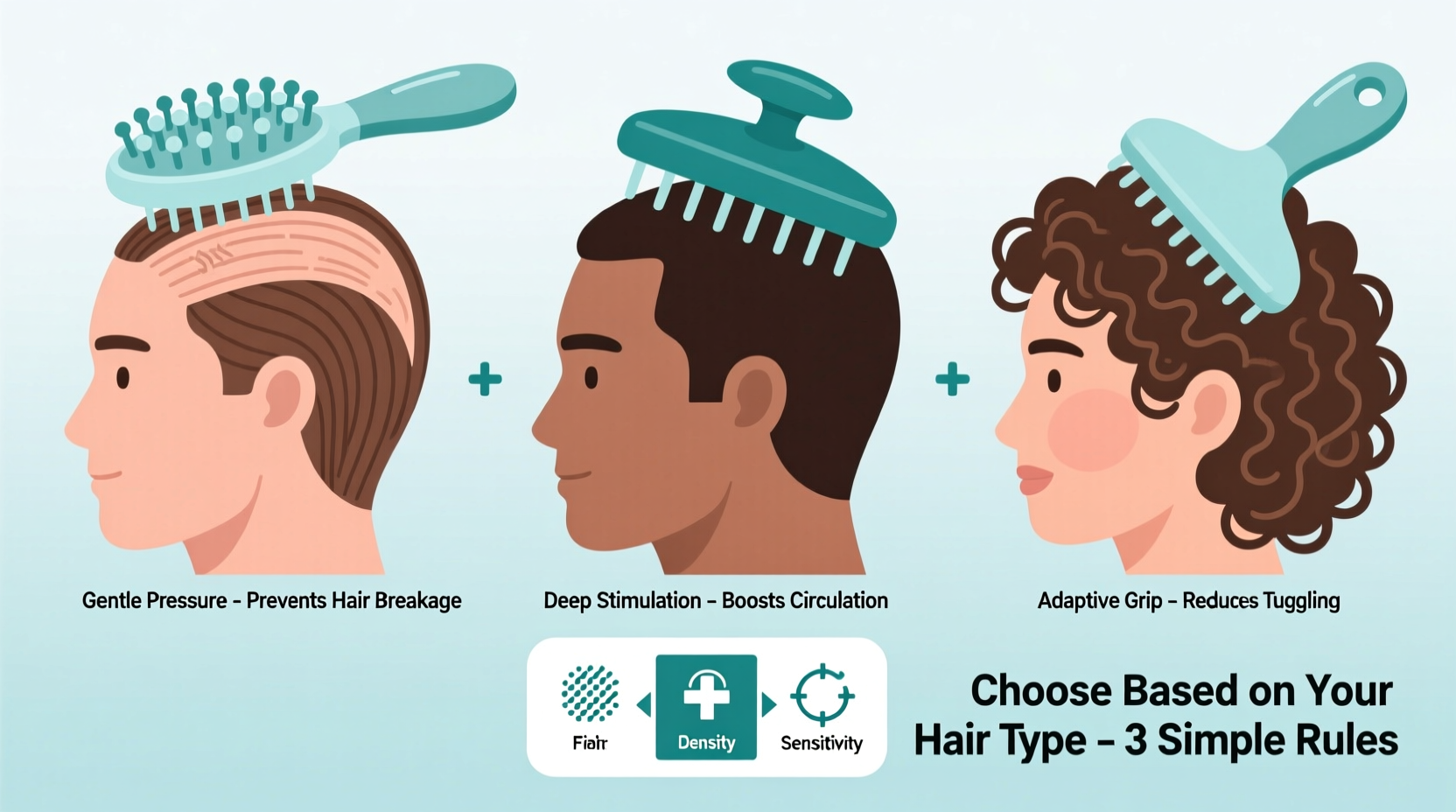 how to pick the right tension for your scalp massager based on hair type