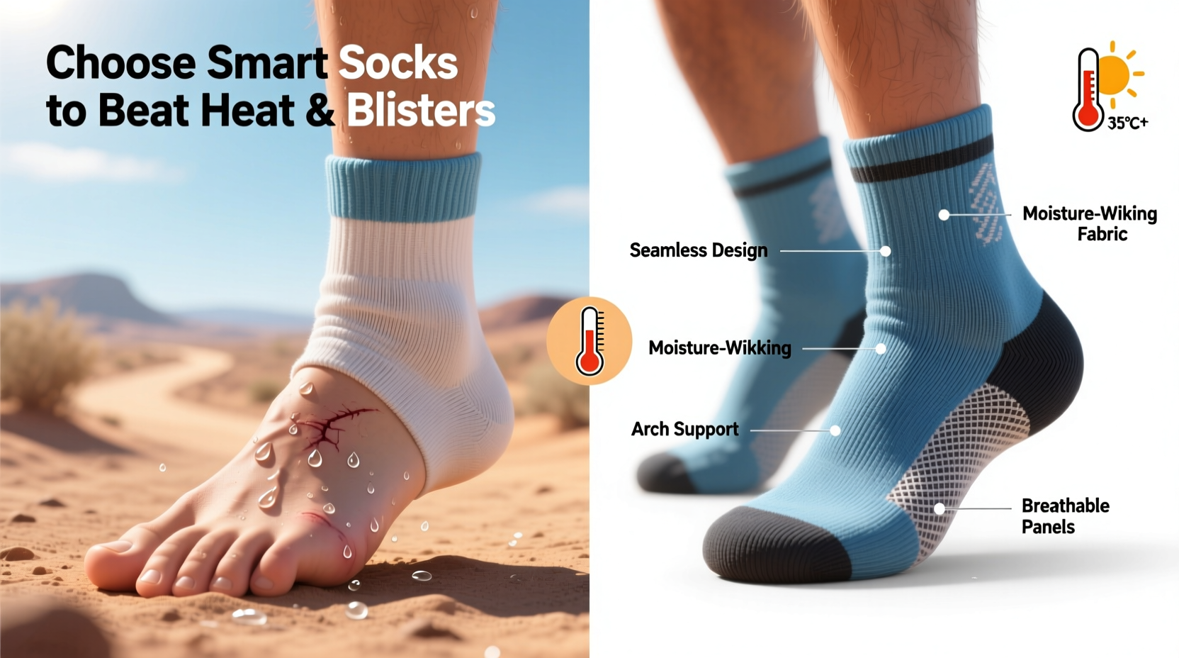 how to choose running socks that prevent blisters in hot weather