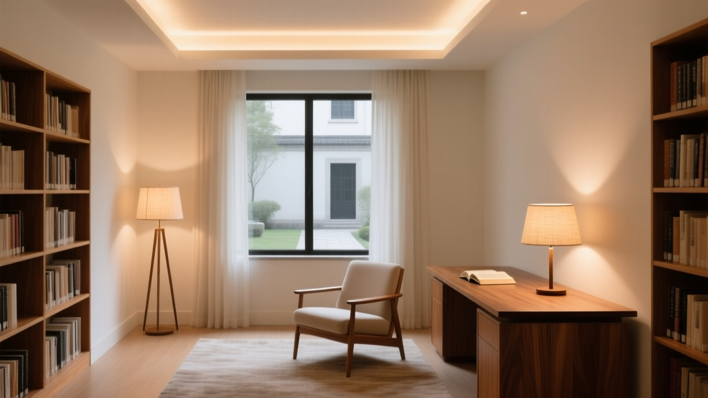 Library Study Nook Lighting: Floor Lamp + Task Light