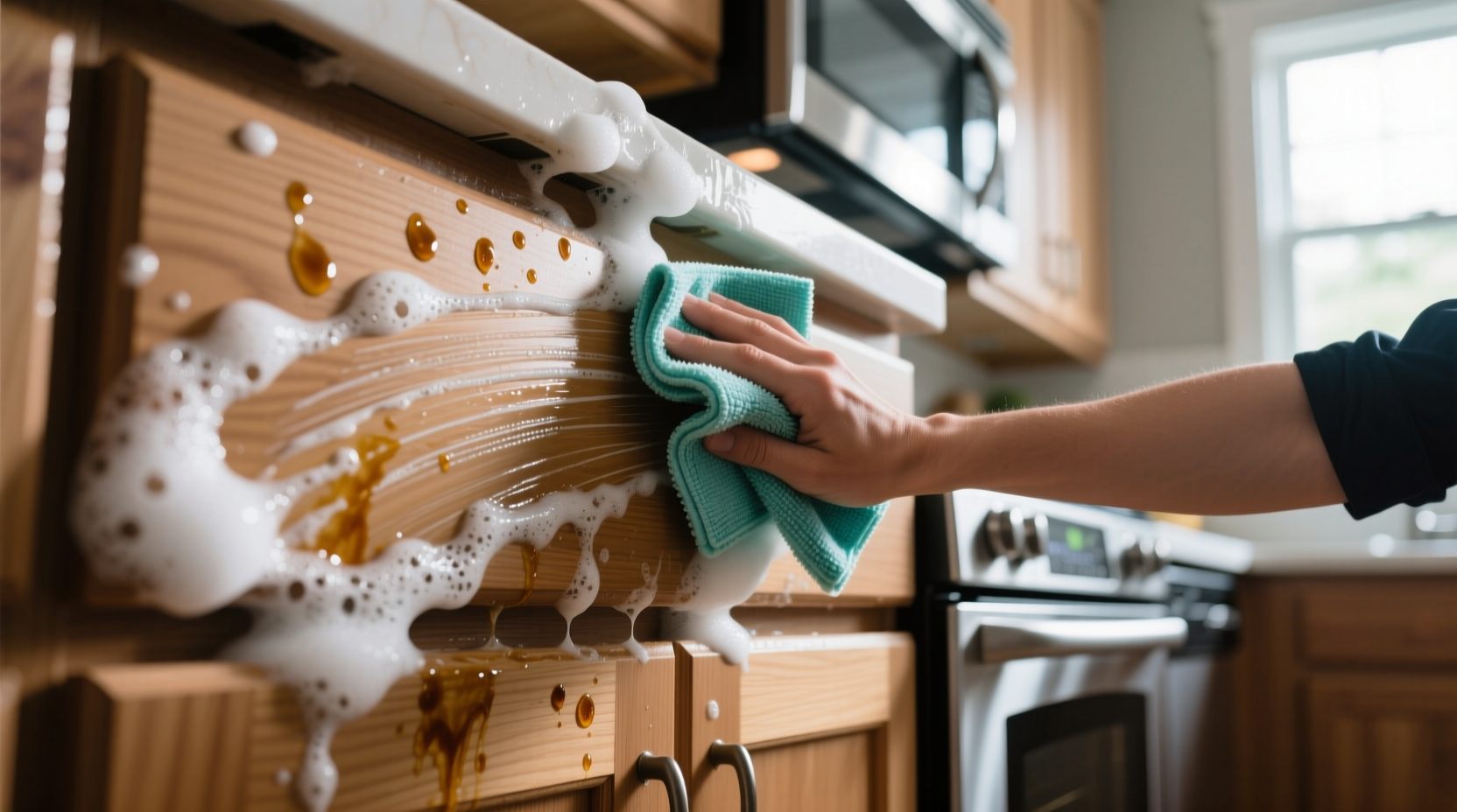 how to degrease kitchen cabinets