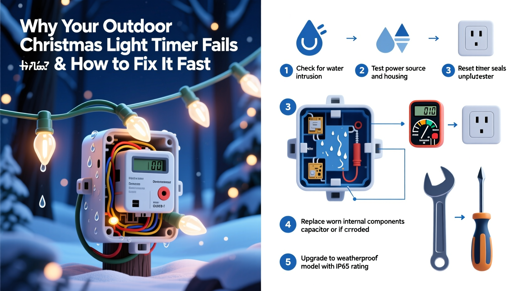 why does my outdoor christmas light timer fail and how to fix it fast