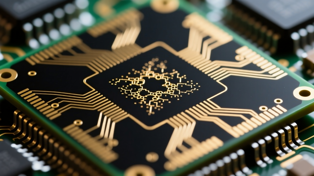High-resolution microscopic scan of a microcontroller surface showing laser etching anomalies detected by machine learning algorithms during authentication