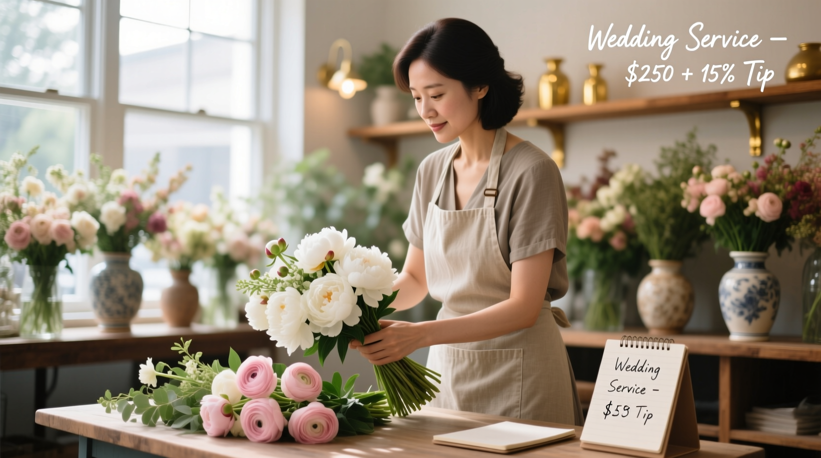 how much to tip florist for wedding
