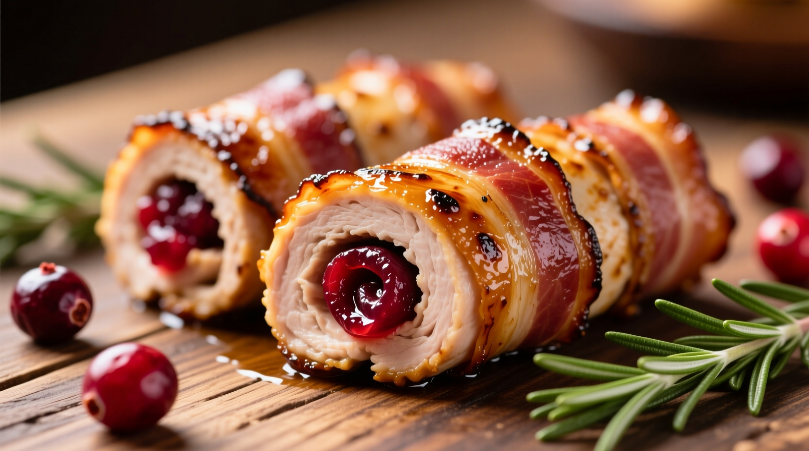 bacon turkey cranberry roll ups