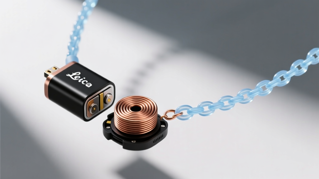 Exploded view of a bluetooth speaker necklace showing the internal lithium battery, copper voice coil, and flexible TPU chain.