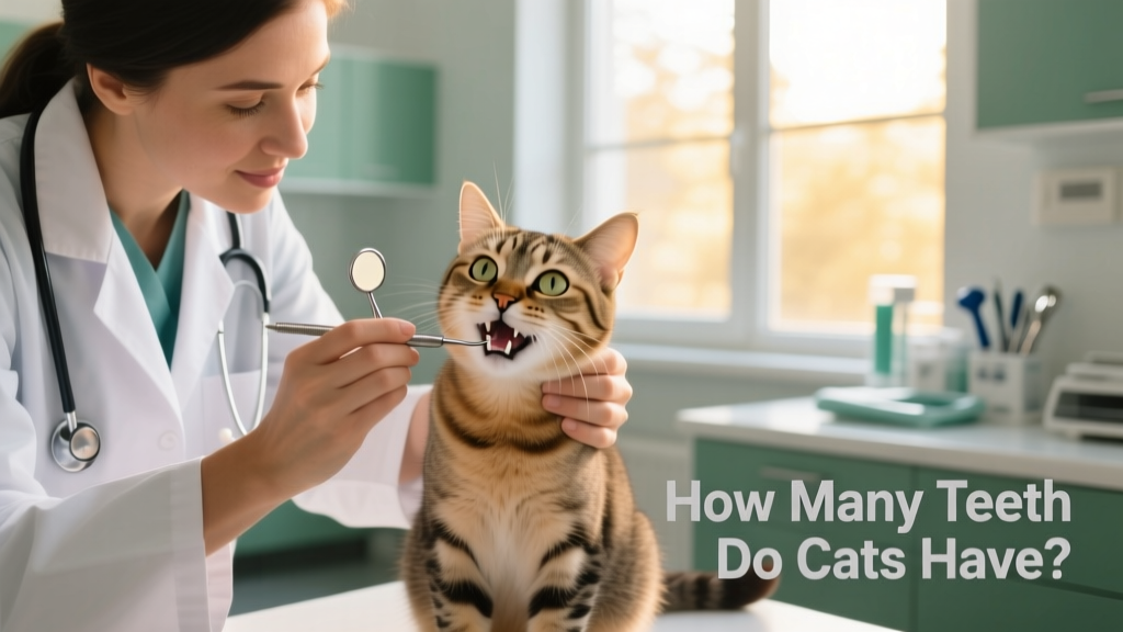 Veterinarian gently examining a cat’s teeth during a routine wellness exam
