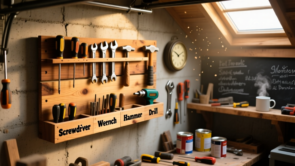 DIY Wall-Mounted Tool Storage Rack for Garage