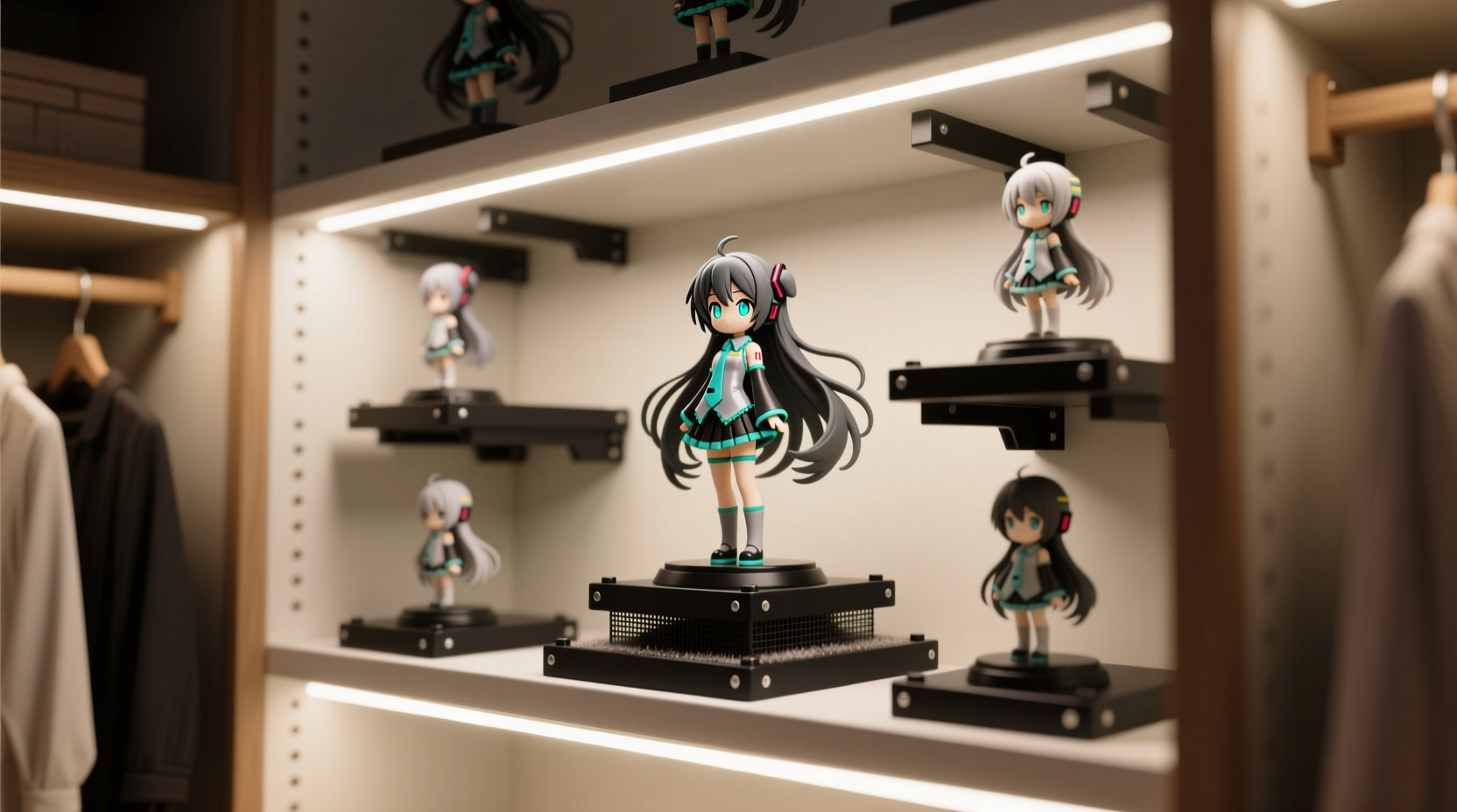 closet organization tips for anime figure lighting