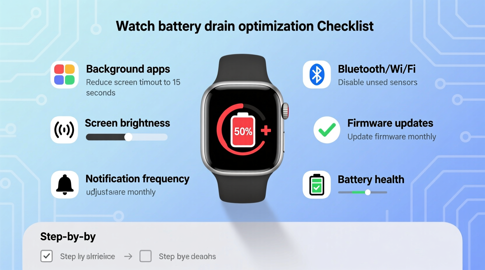 why is my smartwatch battery dying in half a day optimization checklist