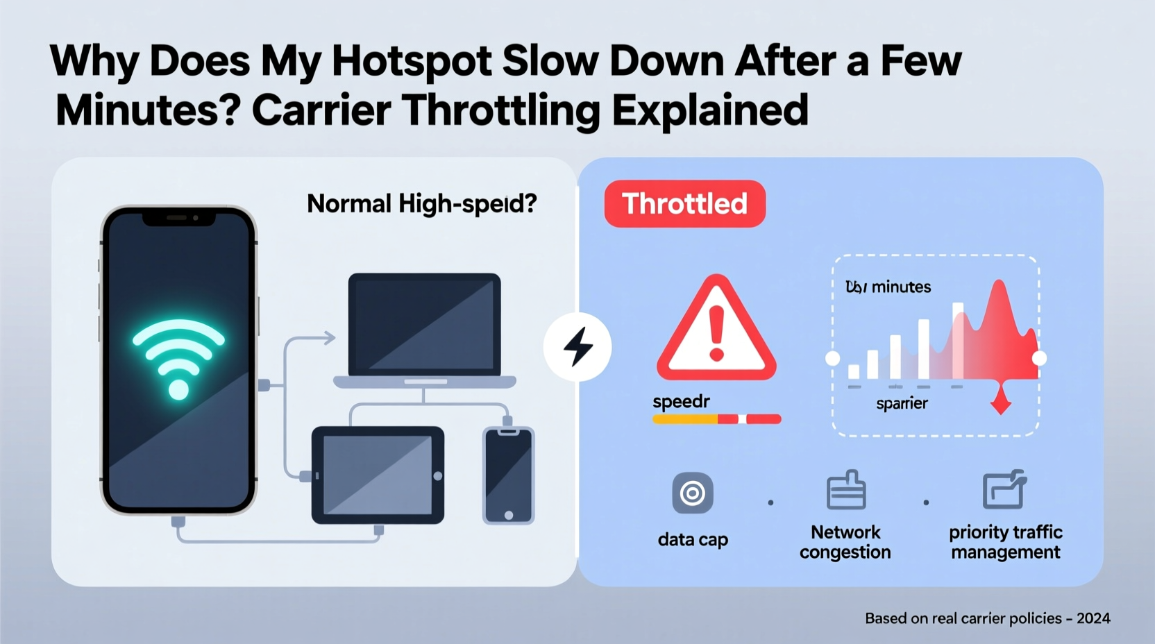 why does my hotspot slow down after a few minutes carrier throttling explained
