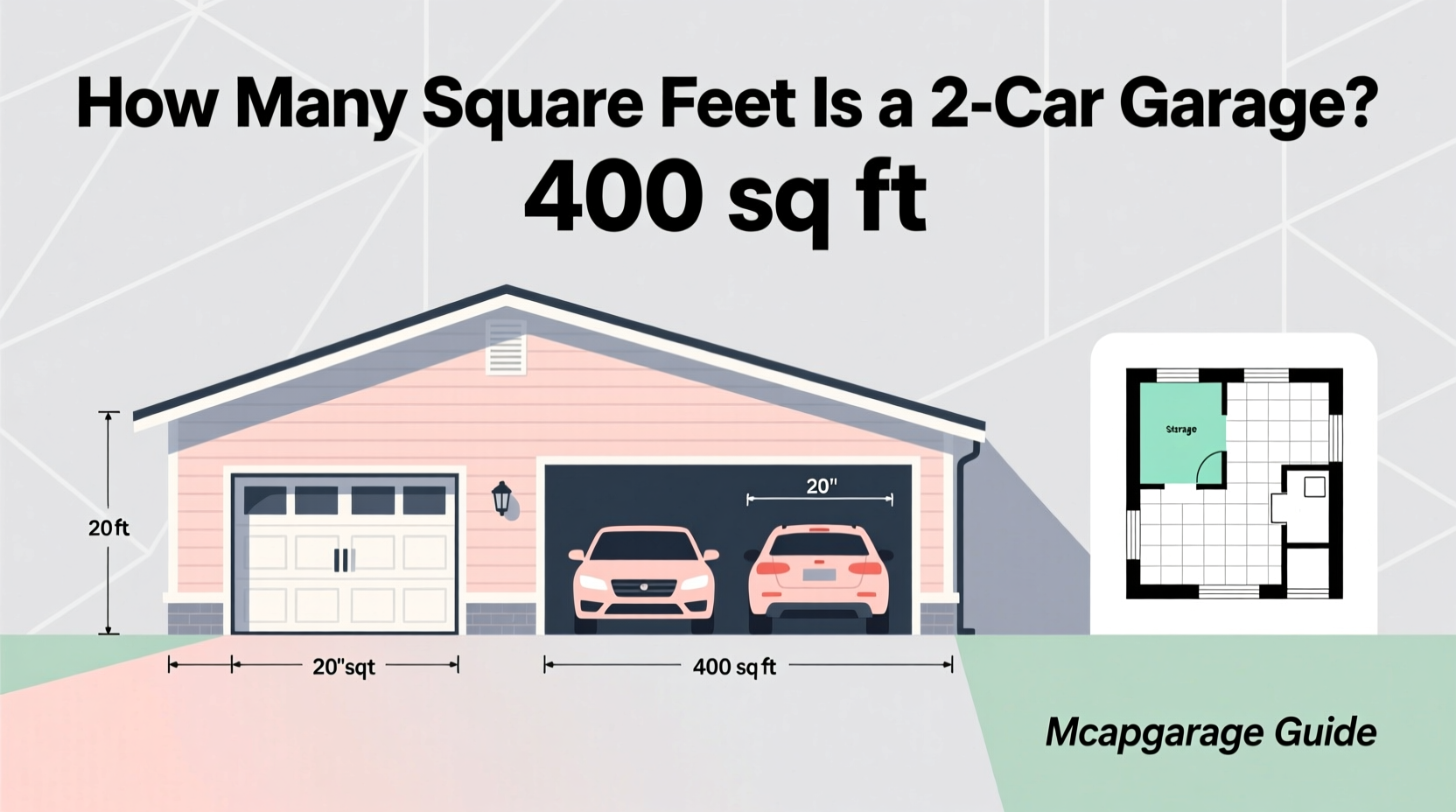 how many square feet is a 2 car garage mgapgarage