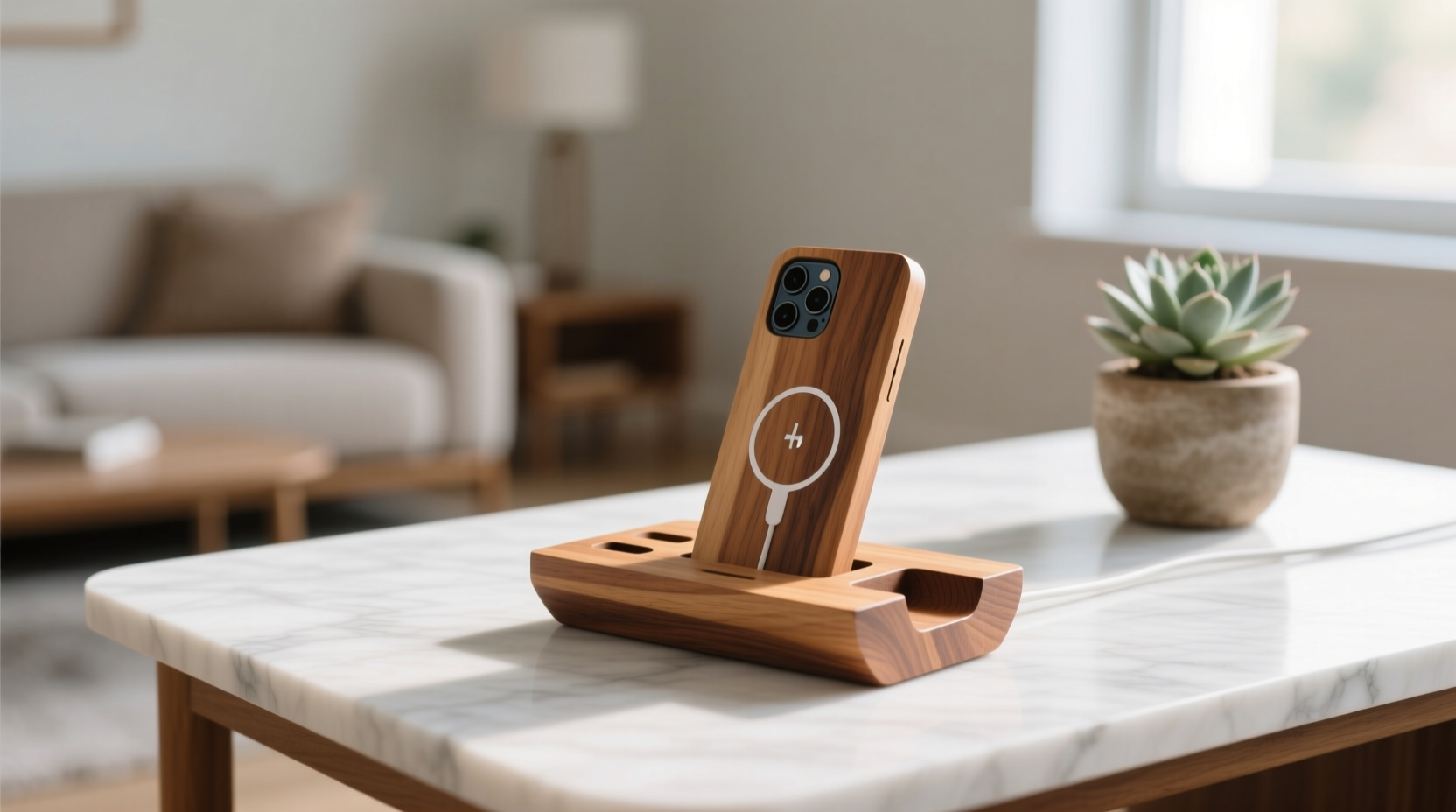 this diy wooden phone charging dock looks great on your