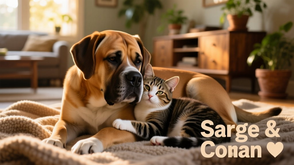 Watch Sarge the Dog and His Kitty Brother Conan Enjoy Some Cuddle Time in Adorable TikTok Video