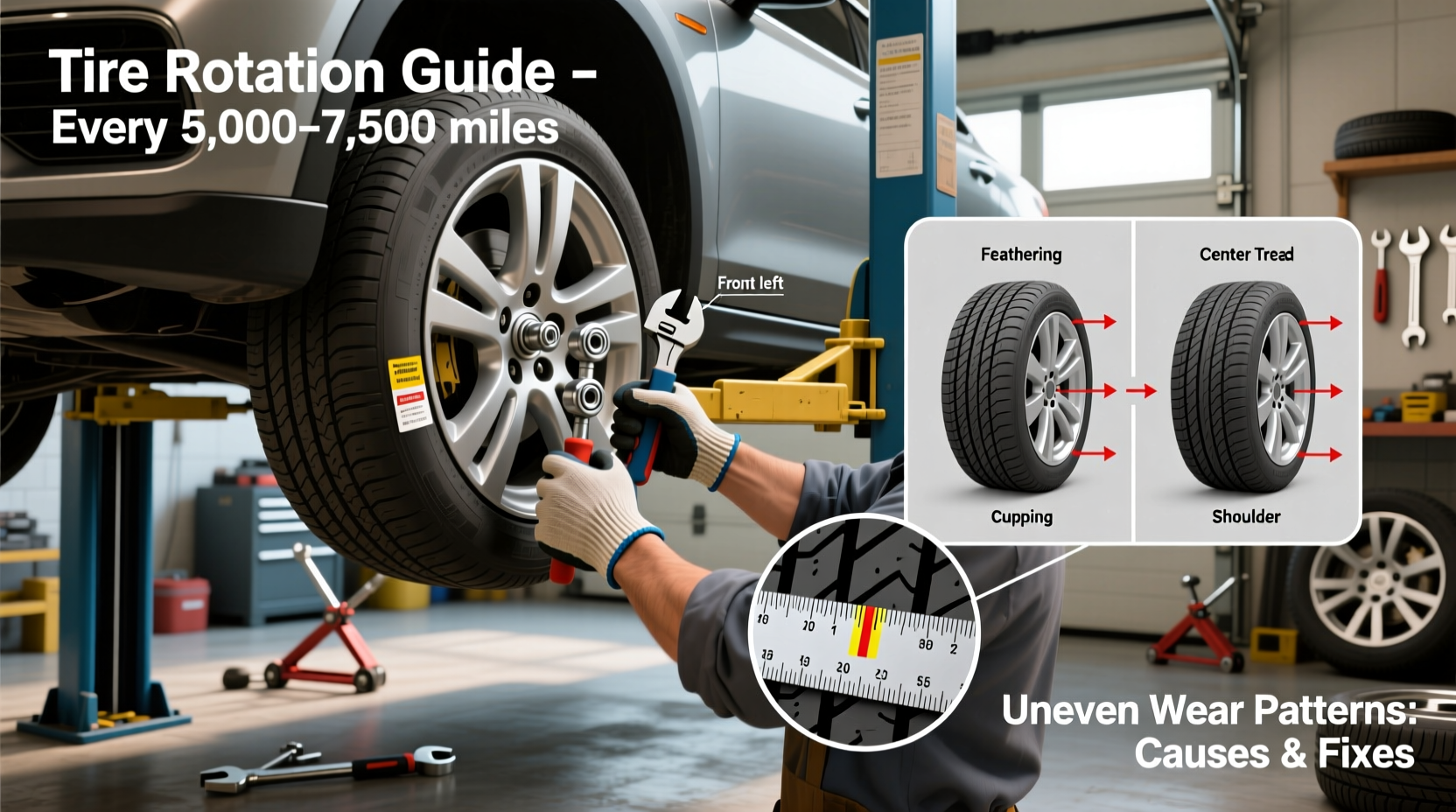 how to rotate tires at home safely and recognize uneven wear patterns