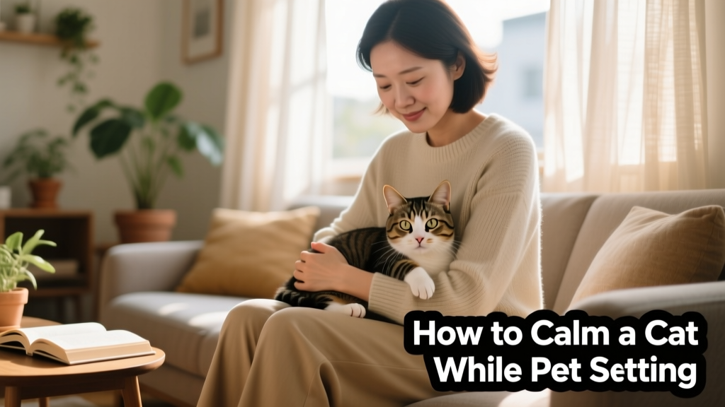 How to calm down a cat while pet sitting