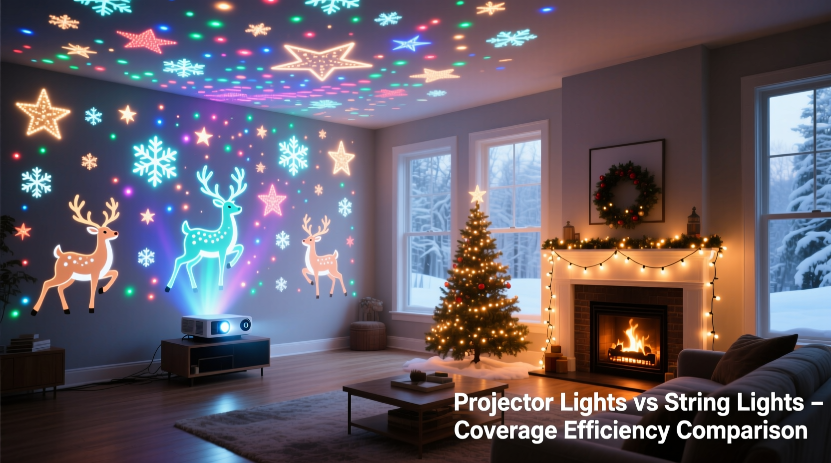 projector christmas lights vs string lights which covers more area effortlessly
