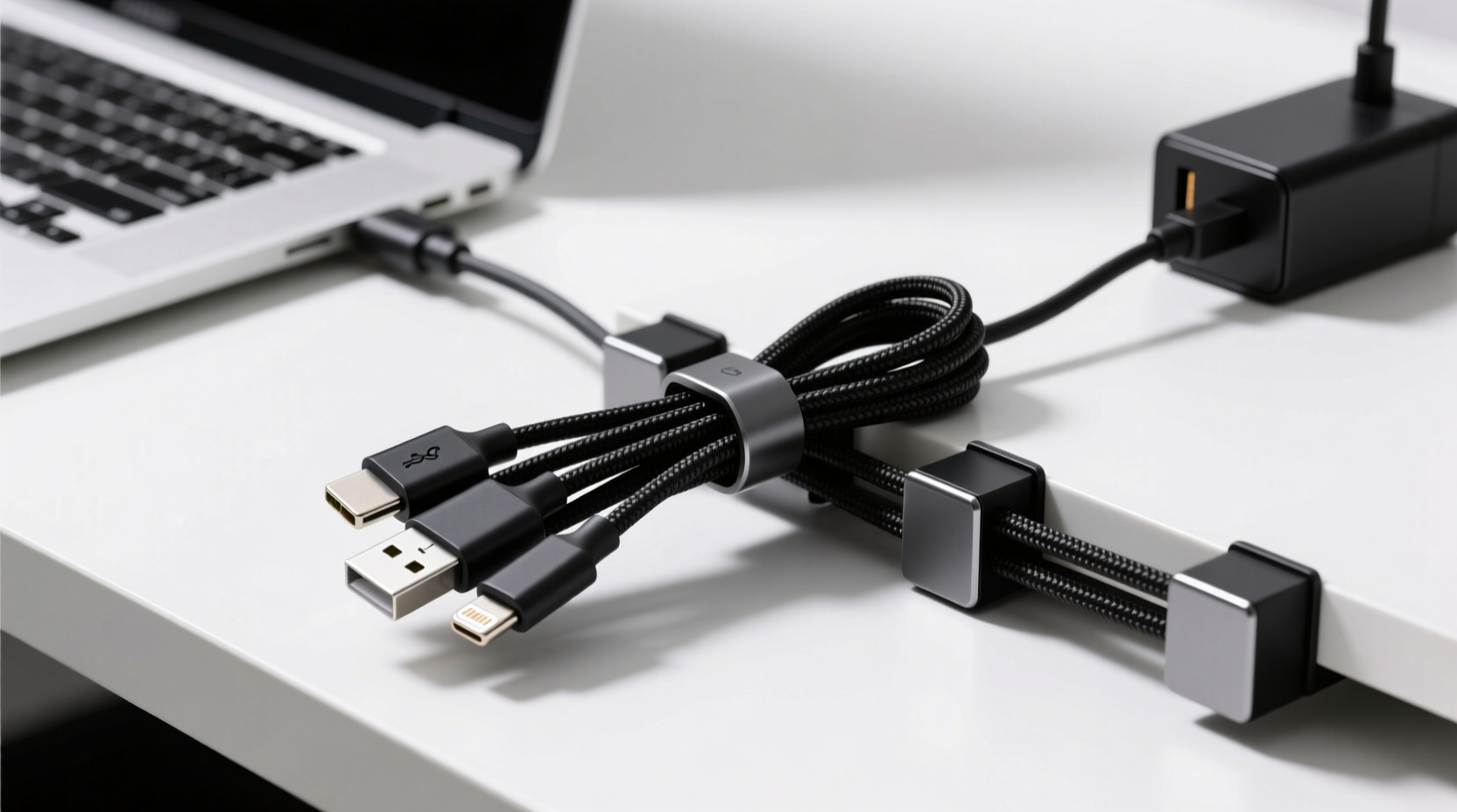 cordlets shorten cables and attach them to your desk fo