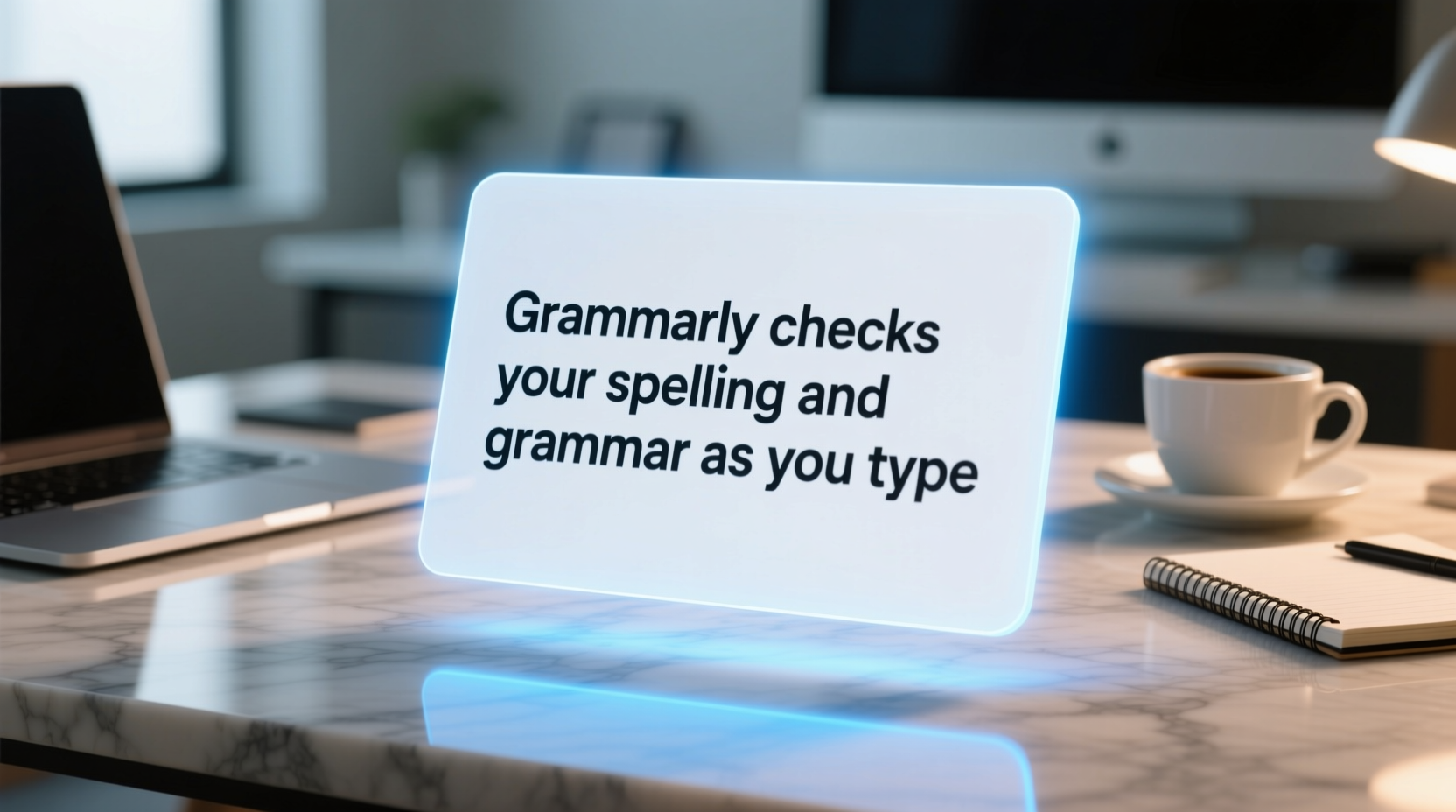 grammarly checks your spelling and grammar as you type