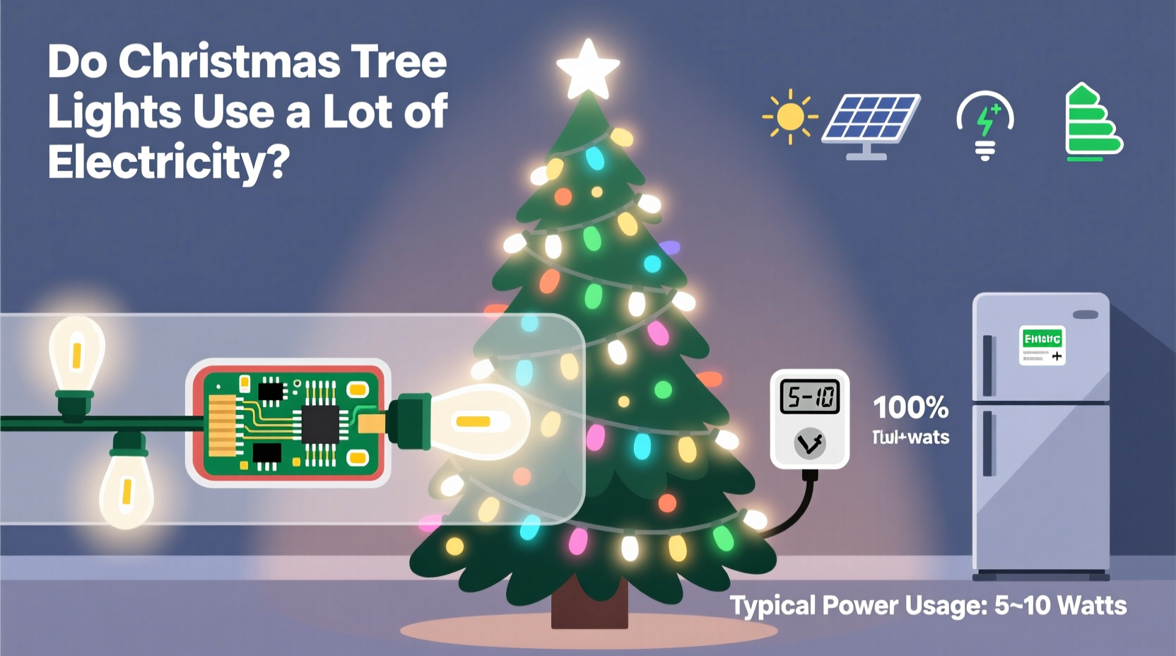 does christmas tree lights use a lot of electricity