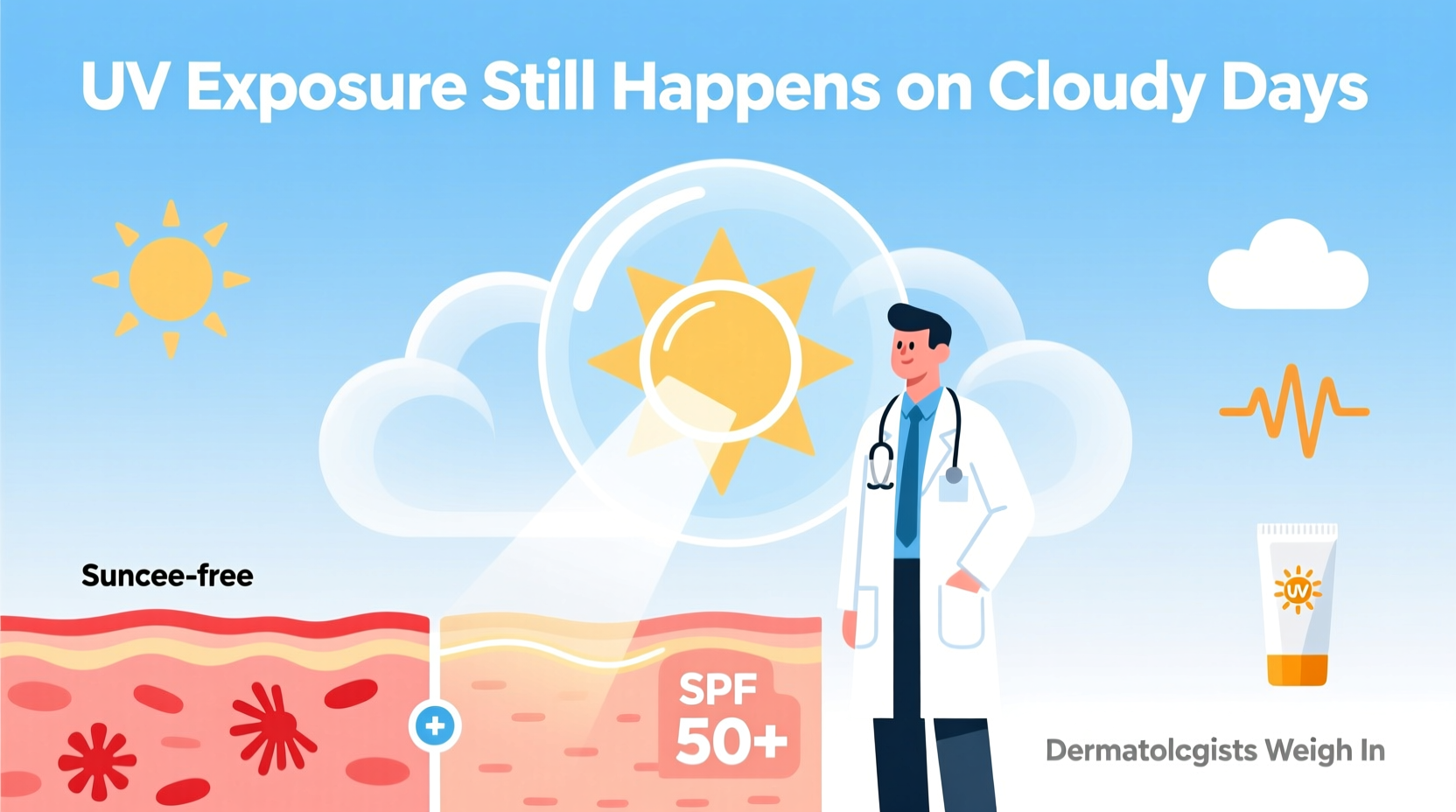 is it okay to skip sunscreen on cloudy days dermatologists weigh in on uv exposure