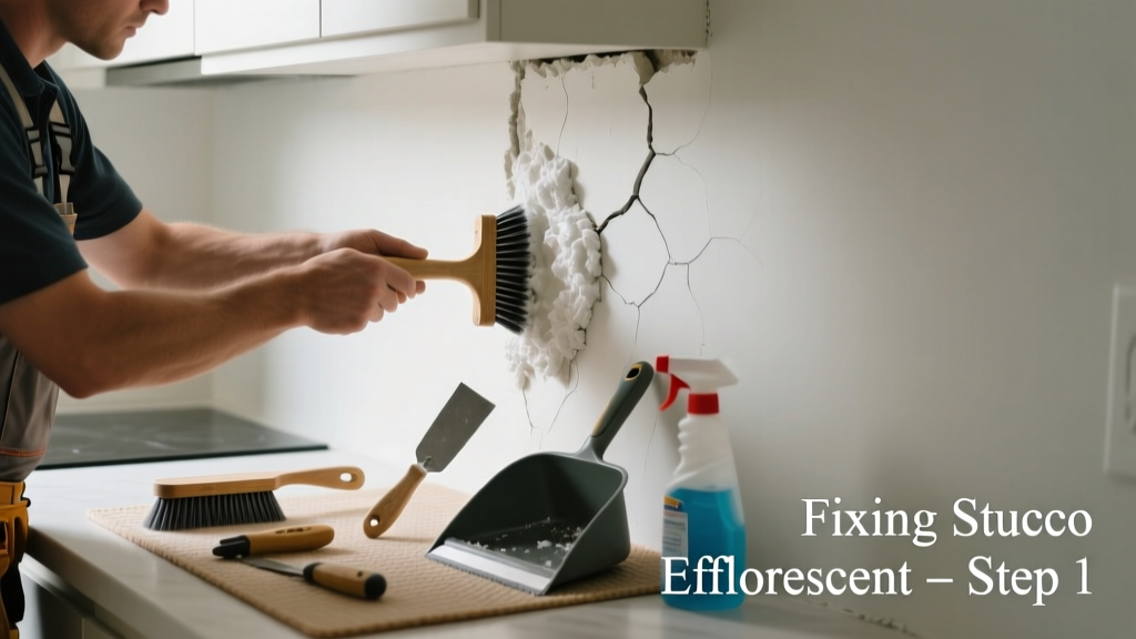 Fixing Stucco Efflorescence in the Kitchen