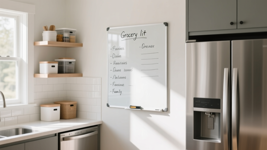 Skip the Grocery List App: Use a Dry-Erase Fridge Door...