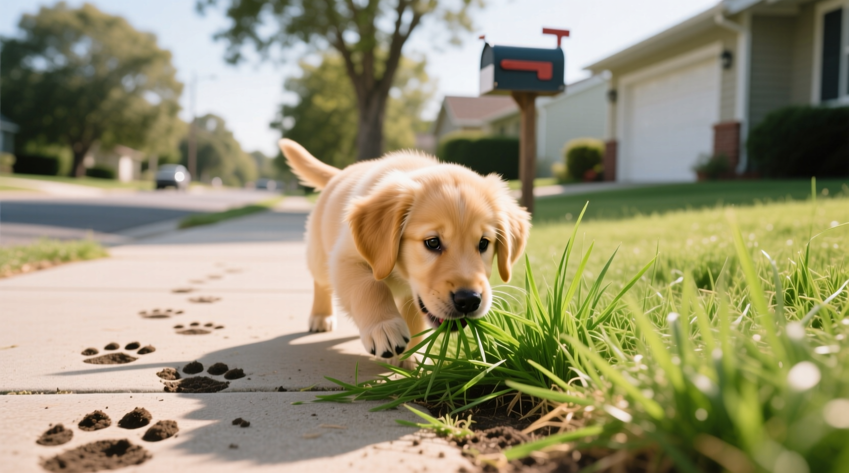 why does my puppy eat grass after every walk
