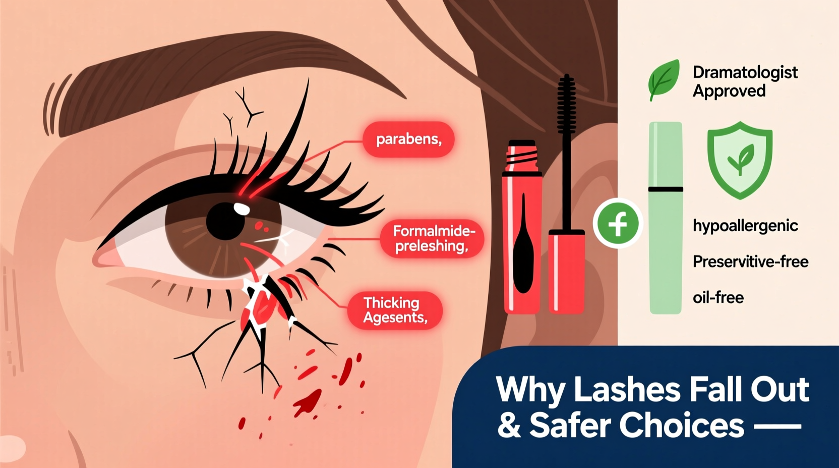 why do my eyelashes fall out after using certain mascaras causes and safer alternatives