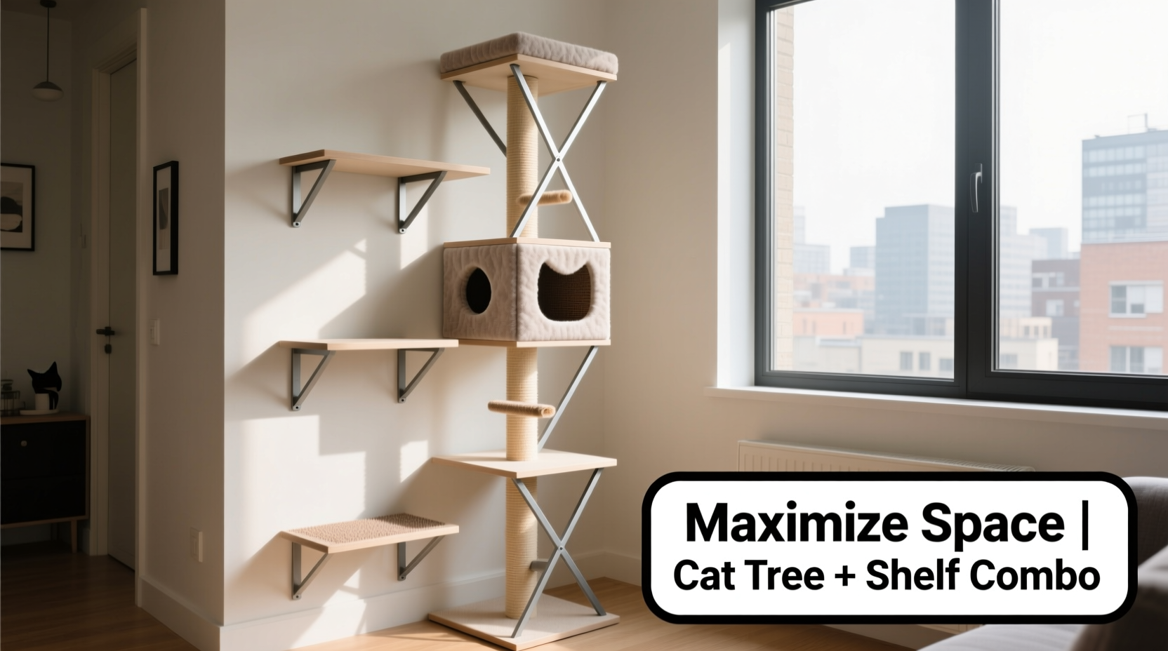 cat tree vs cat shelf which maximizes small apartment space