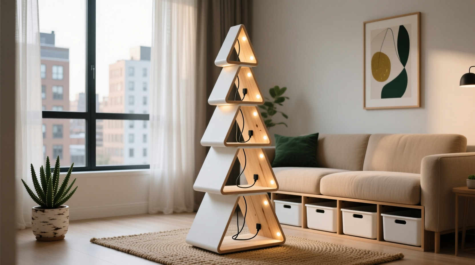 how to build a modular christmas tree for tiny urban living spaces
