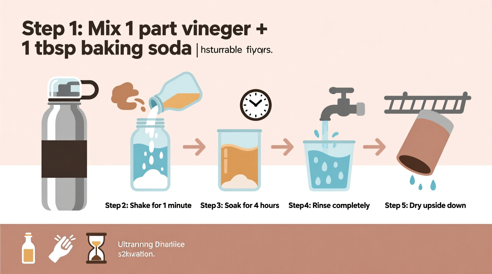 how to deep clean your reusable water bottle without weird smells