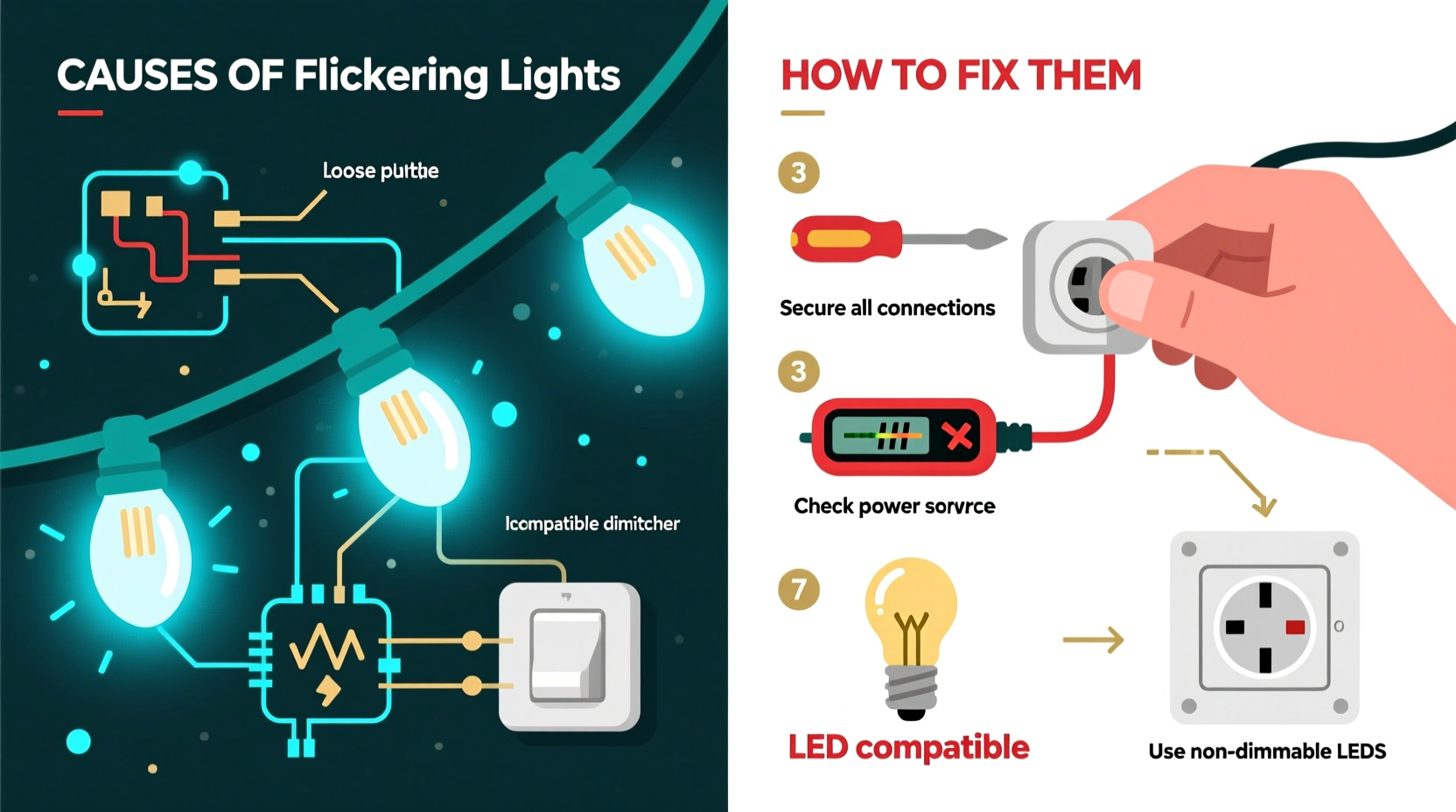 why do some christmas lights flicker causes and how to fix them