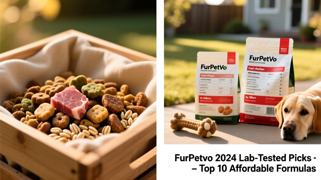 Side-by-side comparison of kibble textures and ingredient labels from top-rated FurPetVo formulas