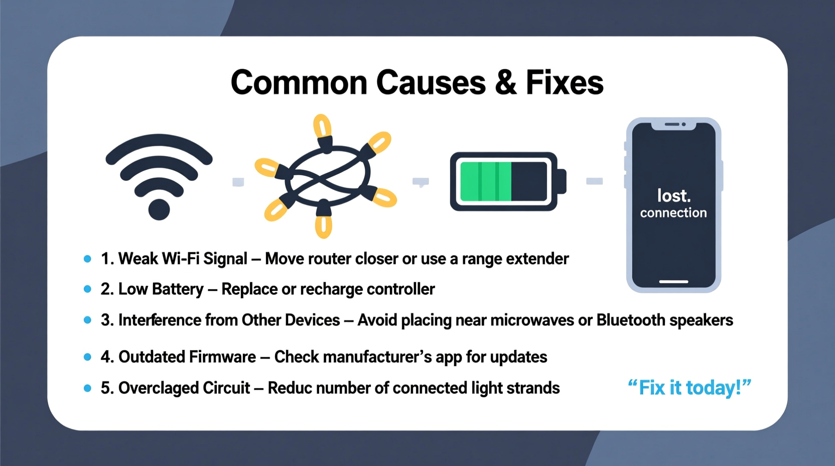 why does my christmas light controller lose connection often