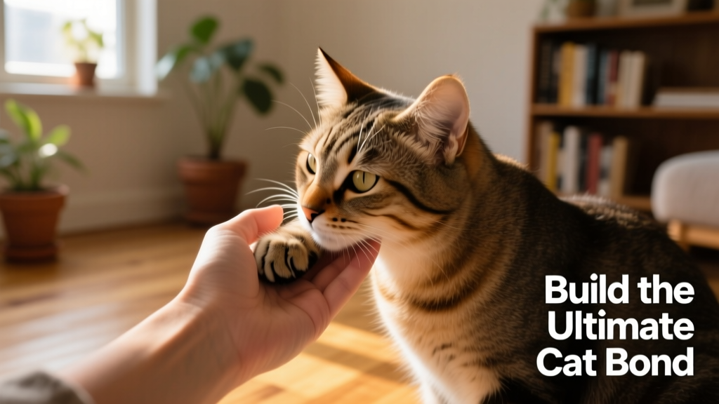 Cat gently rubbing its head against a person’s hand as a sign of trust and affection