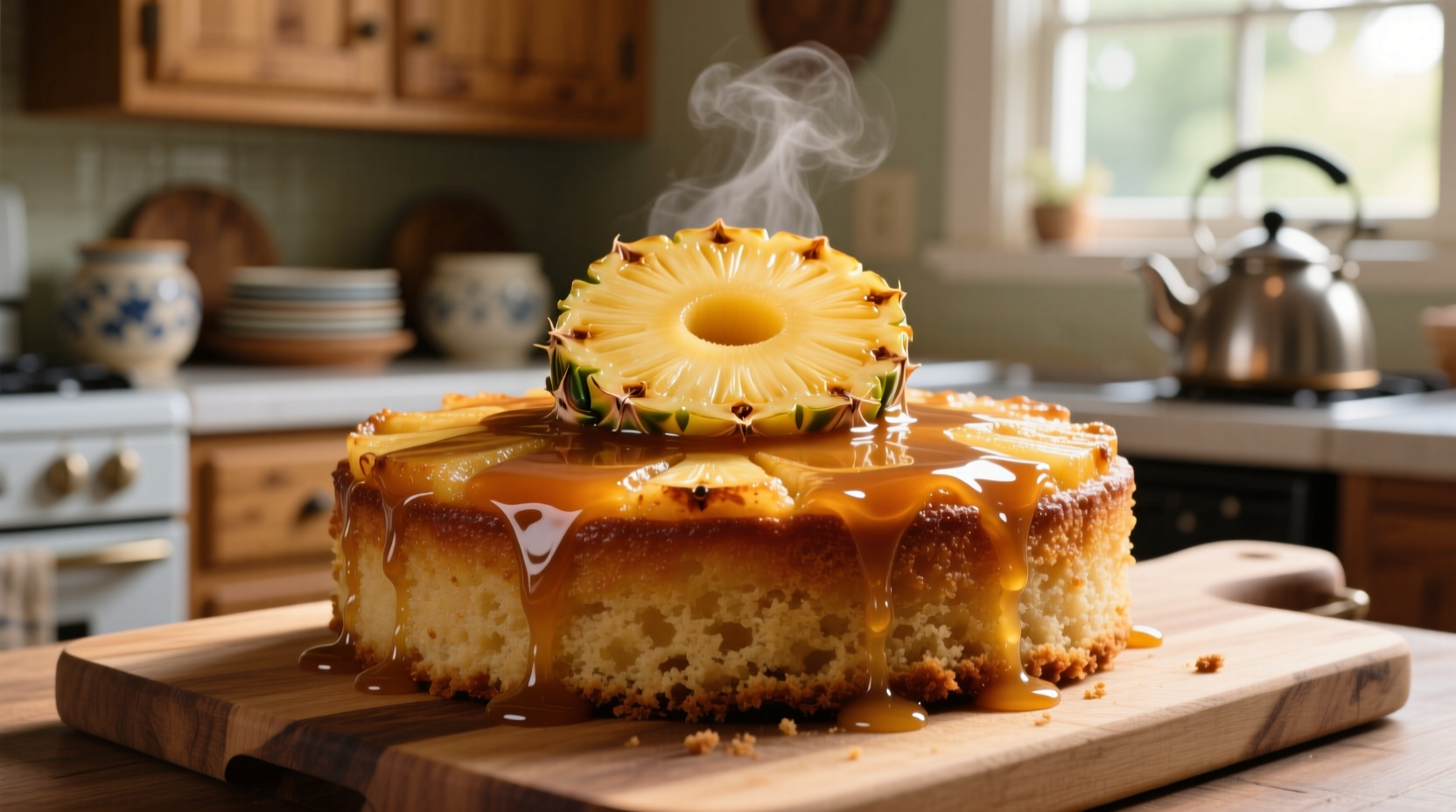 make a pineapple upside down cake with whatever heat so