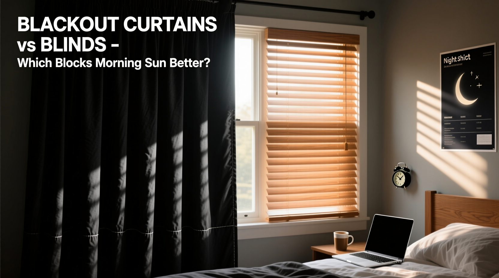 blackout curtains vs blinds which blocks morning sun better for shift workers