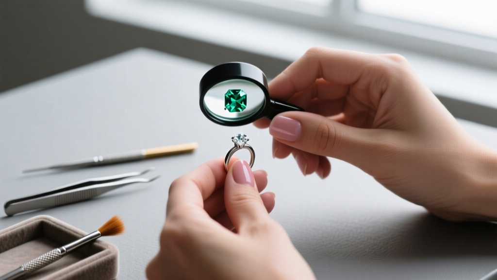 Hands using a jeweler