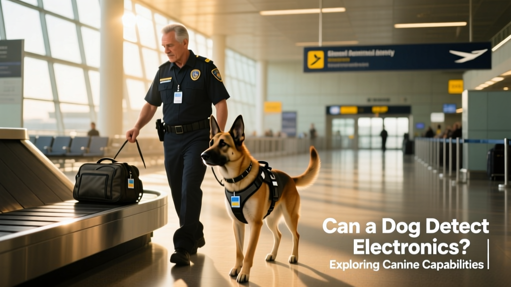 handler and detection dog in an airport