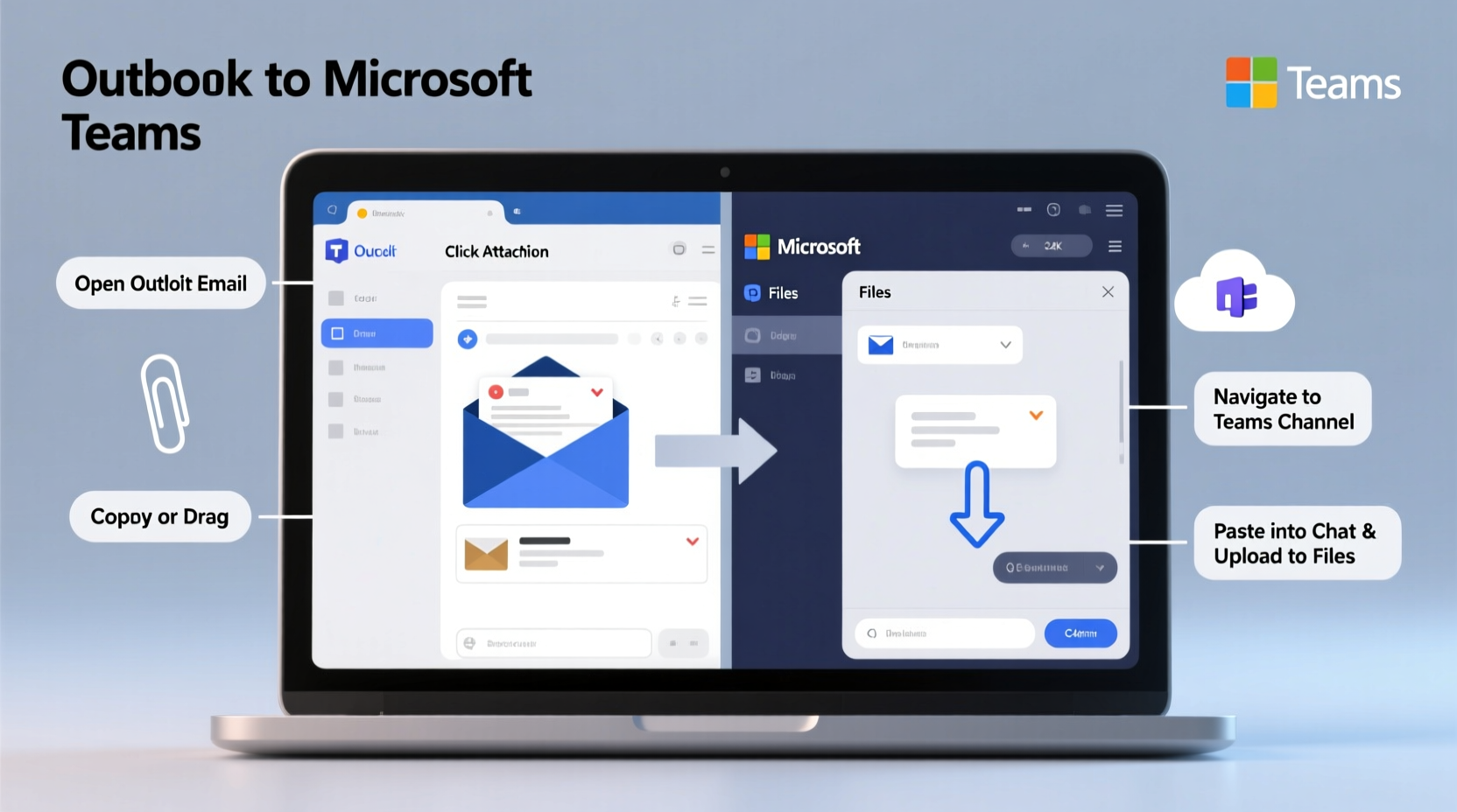 how to transfer outlook attachments to microsoft teams