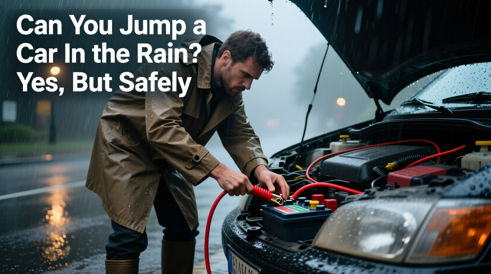 can i jump a car in the rain