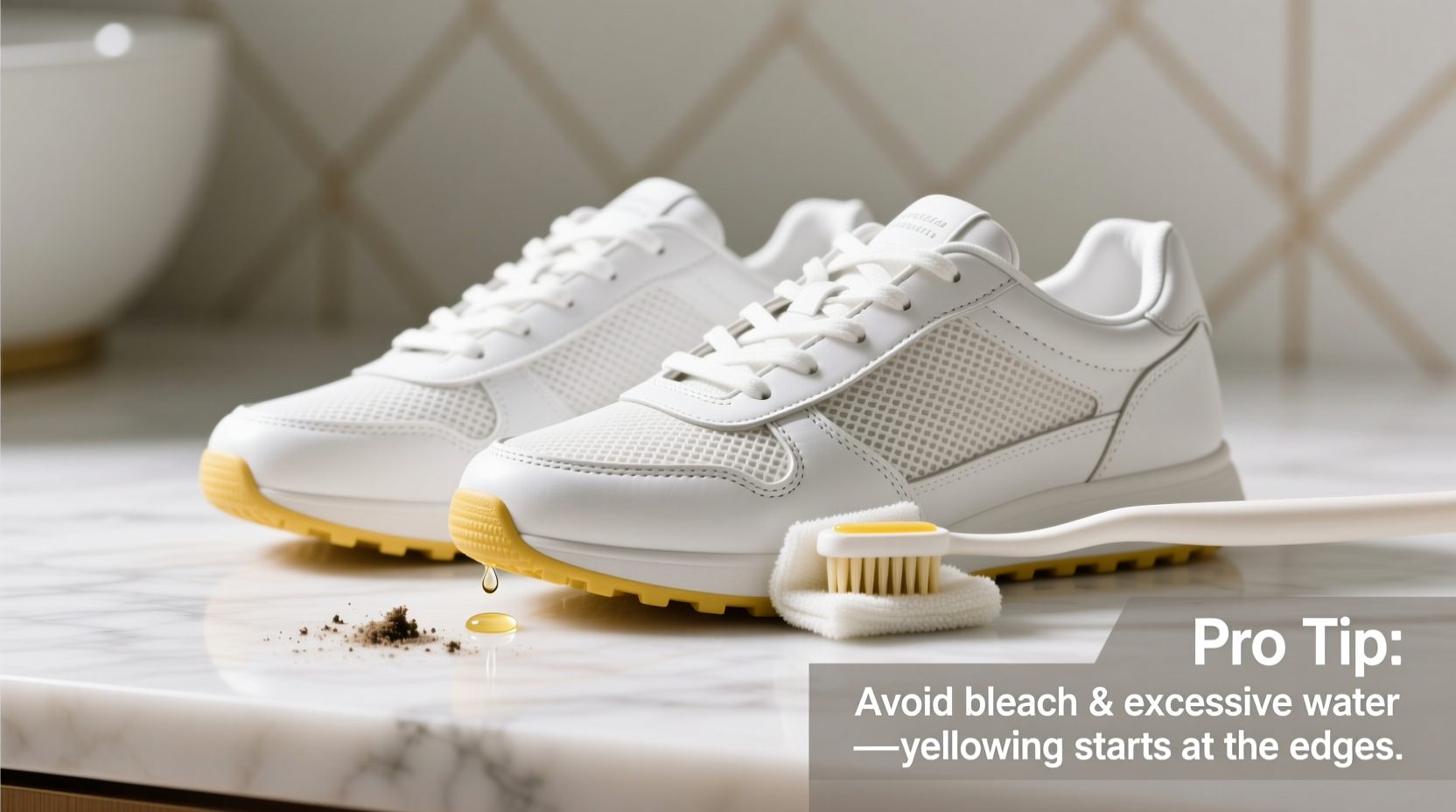 how to clean white sneakers without yellowing the soles like a pro