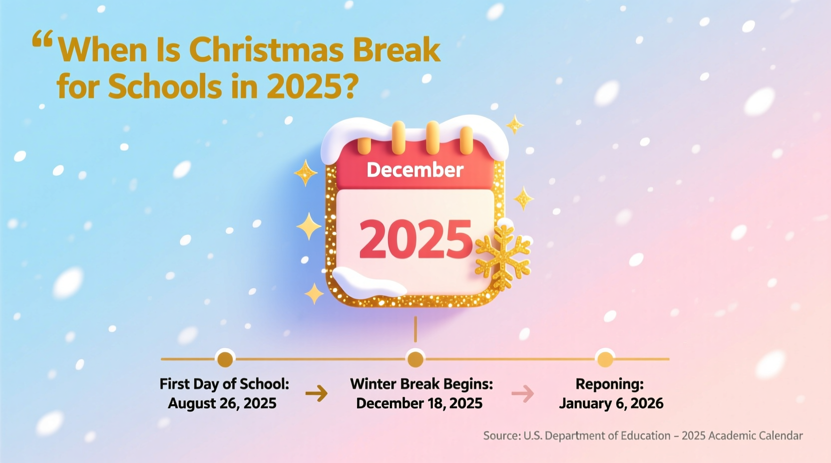 when is christmas break for schools