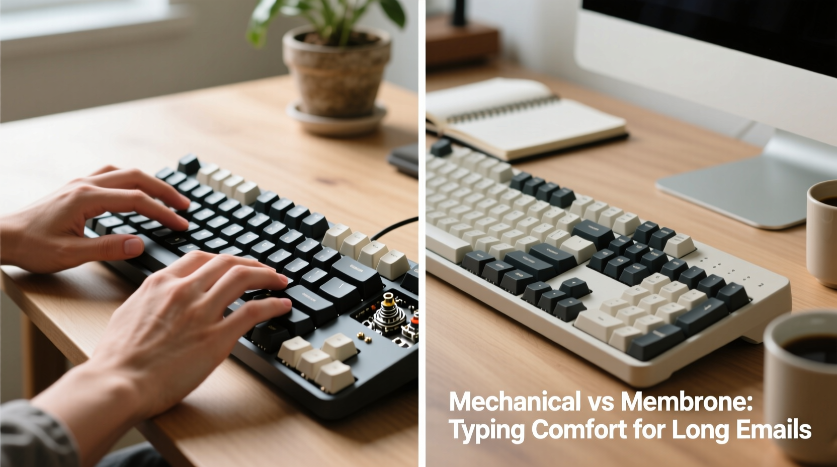 mechanical keyboard vs membrane keyboard typing comfort for long emails